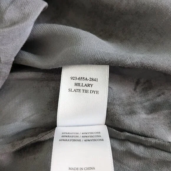 Rails Blouse Women's Large Slate Hillary Crossover Snap Tie-Dye Long Sleeve Top - Picture 8 of 16